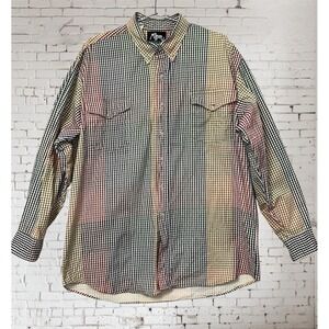 Vintage Roper Shirt Men's Size XXL Multicolor Patchwork Colorblock Heavy Cotton